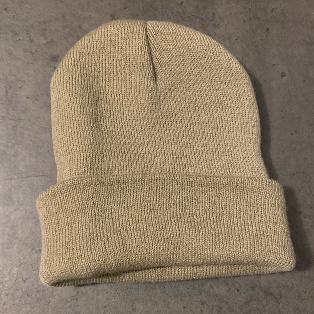 Beige colored beanie